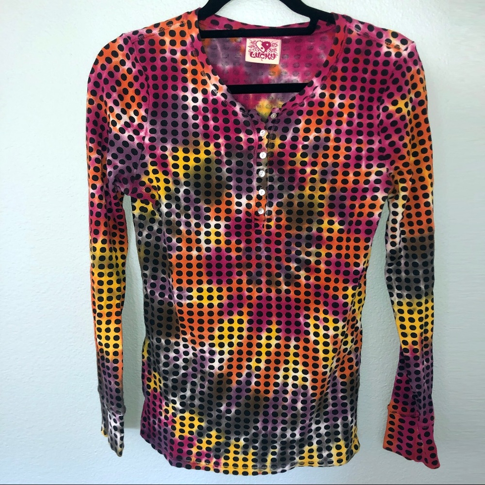 Lucky Brand tie dye long sleeve tee